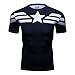 Red Plume Men's Film Super-Hero Series Compression Sports Shirt Skin Running Short Sleeve Tee (XXL, Leader C)