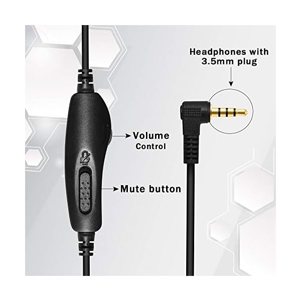 TWOTW-Headset-Mono-Noise-Cancelling-Microphone-Volume-Control-35-mm-Jack-PC-Headphones-for-Mobile-Phone-Smartphone-Computer-Comfort-Strong TWOTW Headset Mono Noise Cancelling Microphone Volume Control 3.5 mm Jack PC Headphones for Mobile Phone Smartphone…