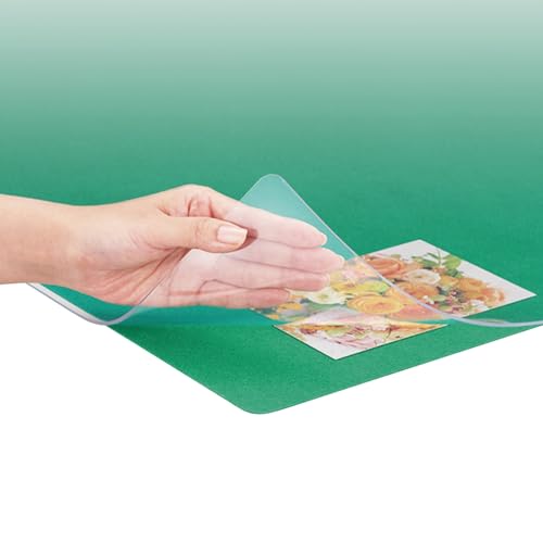 プラス デスクマット 下敷付 サイズ 多数 光沢 インクが移りにくい 2.5mm厚 厚手 600×450mm 透明+グリーン DM-010CW 40-992