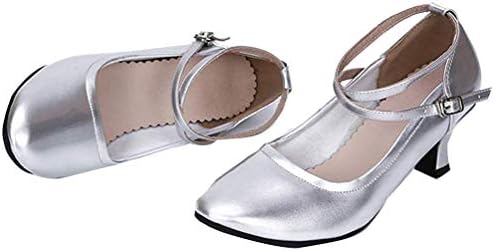 [カレン] レディース ラテン ダンス シューズ 女性 社交 ダンス 靴 レディース 女性用 モダン ・ ラテン 兼用シューズ 靴 ストラップ付き 柔らかい ブラック-ラバーソール