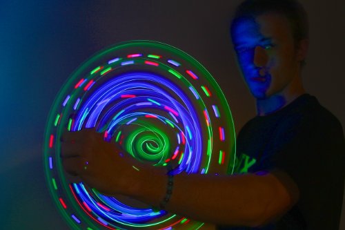 GloFX Team 8-LED Rave Double Orbit: True Color Orbital Flow Light Show
