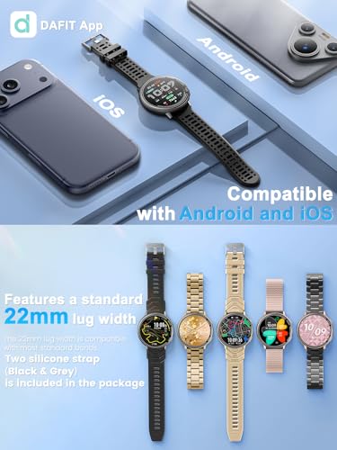 Rmana Smartwatch Men with GPS, Smartwatch Watch 1.39" Touch Screen, Bluetooth Calls, Sports Modes, Compass, Heart Rate Monitor, Blood Pressure Measurement, Digital Watch iOS/Android