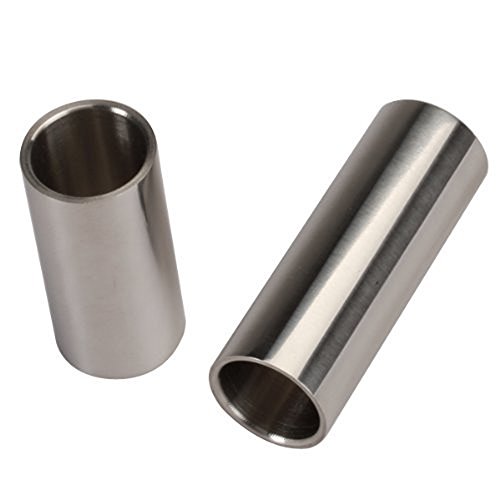 image for LYWS Stainless Steel Cylinder Tubes Guitar Slides Set Silver Pleated (