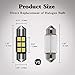 YITAMOTOR DE3175 DE3022 3175 LED Bulbs White, 31mm Festoon LED Bulbs Error Free CANBUS Super Bright 6-SMD 2835 Chipsets LED Interior Car Lights Dome Map Light, Pack of 4