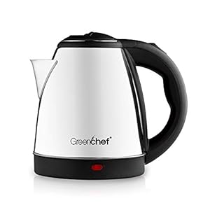 GREENCHEF Automatic Stainless Steel Electric Kettle (Silver Black, 1.5l)