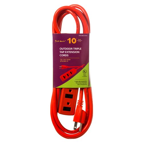 3416 10 FOOT OUTDOOR TRIPLE TAP EXTENSION CORDS PROUD QUALITY AND MEETS