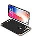 iPhone X Case, TRIJEN 3 in 1 Hybrid Ultra Thin + Slim Fit Hard Plastic Cover [Matte Finish] Anti-Scratch Non-Slip Surface for Apple iPhone X - Black and Gold