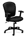 basyx by HON Mid Back Task Chair - Fabric Computer Chair with Arms for Office Desk, Black (HVL220)