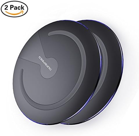 Fast Wireless Charger, 10W 7.5W QI certified Fast charging pad for Iphone X Iphone 8 Iphone 8plus Samsung Galaxy S8 S9 Note 8 9 and more, Black 2PACK