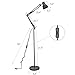 ToJane Metal Floor Lamp,Adjustable Swing Arm with Heavy Metal Based,Living Room/Sofa Side/Reading,Dual-use Clamp Desk Light,On/Off Switch