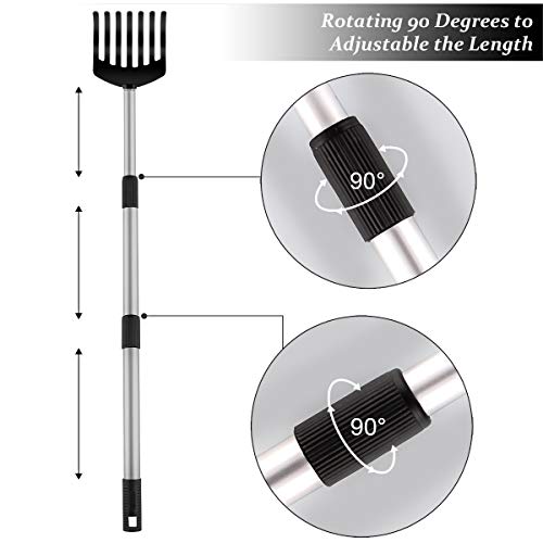 SKYFIELD Pooper Scooper Rake, 3Stage Extendable Metal Dog Poop Rake