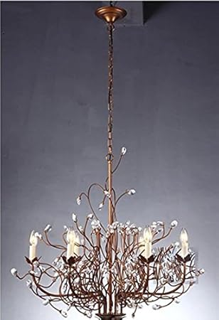 Nordic Eisen Laterne K9 Kristall Zweig Kronleuchter Vintage