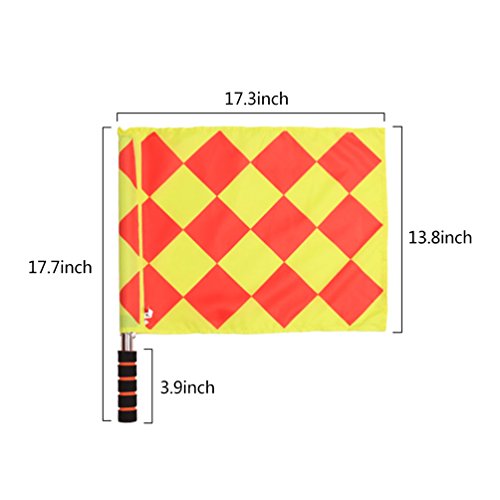 image for Odowalker Soccer Linesman Referee Flags Metal Pole Foam Handle with Ca