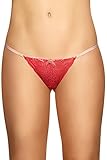 Laura Women's Adjustable Thong See Through Lace 103146CO Coral M
