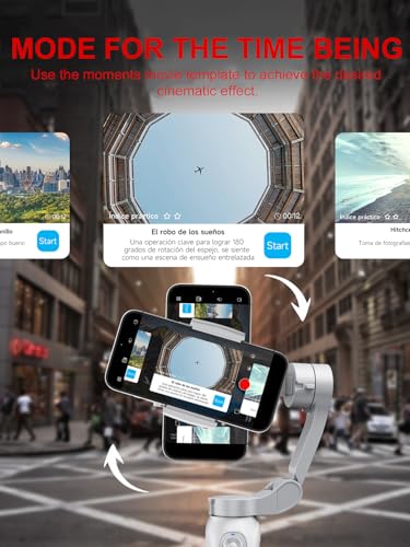 KOSCHEAL Cell Phone Stabilizer, Portable and Foldable 3-Axis Gimbal Stabilizer, Ideal for Vlogging, Youtube, TikTok and Vlog Live for Android and iOS