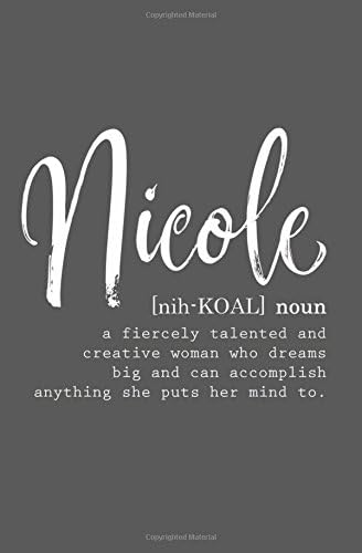 Sugar Baby StudiosNicole: Personalized Name Journal for Women (Custom Journal Notebook, Personalized Gift, Journaling)