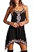 Women Strap Sleeveless Tribal Printed Mini Dress Casual Floral Beach Wear Mini Sundress Black