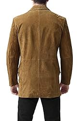 BGSD Men Robert 3-Button Leather Blazer Suede Sport