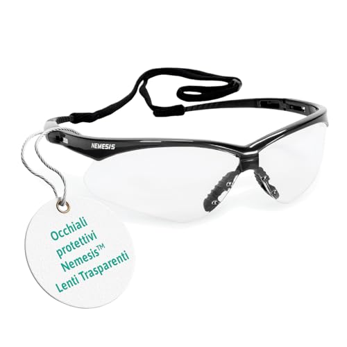 Ansell KleenGuard Nemesis Occhiali di Sicurezza Antiappannamento DPI Protezione Occhi, Leggeri Avvolgenti per Cantiere, Tiro, Esterno e Industria – Trasparente, 1 Paio