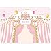 Allenjoy 7x5ft Pink Circus Backdrop Carnival Carousel Big Top Tent First 1st Background Girl Birthday Party Dessert Candy Cake Table Decor Decoration Baby Shower Banner Photo Shoot Booth