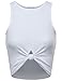 BEKDO Womens Solid Ribbed Jersey Trendy Racerback Crop Tank Top-S-WHITE