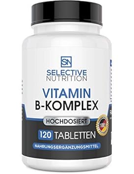 Vitamin B Komplex hochdosiert - Alle 8 B-Vitamine B1 B2 B3 B5 B6 B7 (Biotin) B9 (Folsäure) B12 in optimaler Dosierung. 120 St