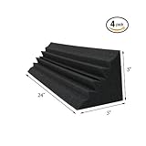 (4 PACK) 5 x 5 x 24 Inches Acoustic Wedge Studio Soundproofing Foam Bass Trap Corner Block Finish Corner Wall in Studios or Home Theater