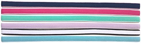 Set of 6 Mini Headband Hot Yoga Workout Running Fitness Sports Hiking Volleyball Golf Basketball Athletic Mini Sweatband Headbands Black Gray Red White Blue for Women Men Boy Girl