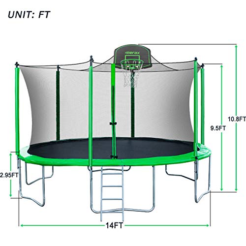 6 Merax+Trampoline+Enclosure+Basketball+Certificated
