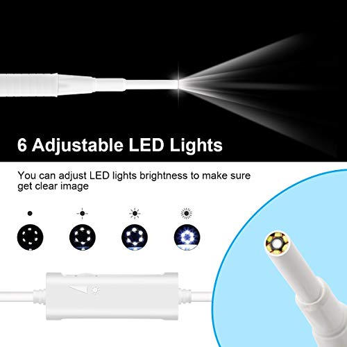 USB Otoscope, 3.9mm Ultra-Thin Digital Otoscope Camera, 720P Ear Inspection Endoscope Visual Ear Scope Cleaner with Ear Wax Remover Cleaning Tool and 6 Adjustable LED Light for Android, Windows, Mac