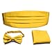 PenSee Mens Formal Solid Pre-tied Bow Tie & Pocket Square & Cummerbund Set