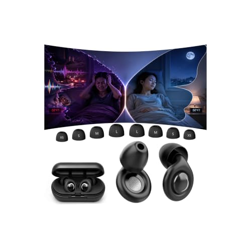 Bouchon D'oreille Pour Dormir【2026 Version Améliorée】Anti-Bruit 45 dB, Bouchons Réutilisables en Silicone Souple et Ergonomiques，4 Tailles (XS/S/M/L), Adaptés Pour Dormir/Voyager/Se Concentrer/Concert