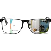 KISSOUL Progressive Multifocus Reading Glasses for Women and Men Photochromic Readers Anti-Blue Light Multifocal Sunglasses 3.0x