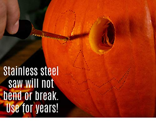 Pumpkin Carving Kit - Pumpkin Carving Tools - 10 Stencils - Stainless Steel