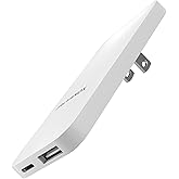 Type C Flat Wall Charger, Galvanox Ultra Slim (Multi-Port Power Adapter) for iPhone 13/14/15/16 iPhone 17 Pro/Max and Samsung Galaxy Models, 20W Fast Charging Outlet Plug (Dual USB-C USB-A)