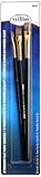 Testors Premium 3-Pack Flat Sable Paint Brushes, Black
