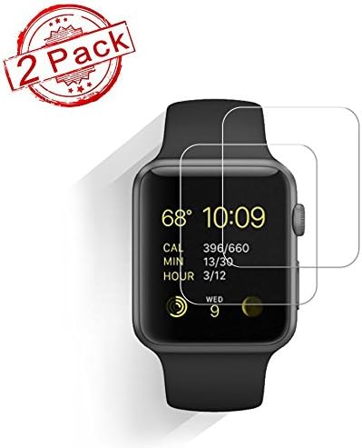 [2-Pack]Apple Watch 42mm Smart Watch Screen Protector,Hoperain 9H Hardness, Anti-Scratch, Anti-Fingerprint, Bubble Free[Easy Installation]Screen Protector for Apple Watch Series and Series