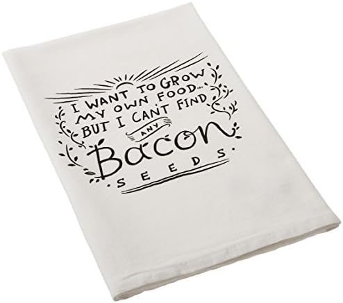 Primitives by Kathy LOL Made You Smile Dish Towel, 28-inch by 28-inch, Bacon Seeds (25538)