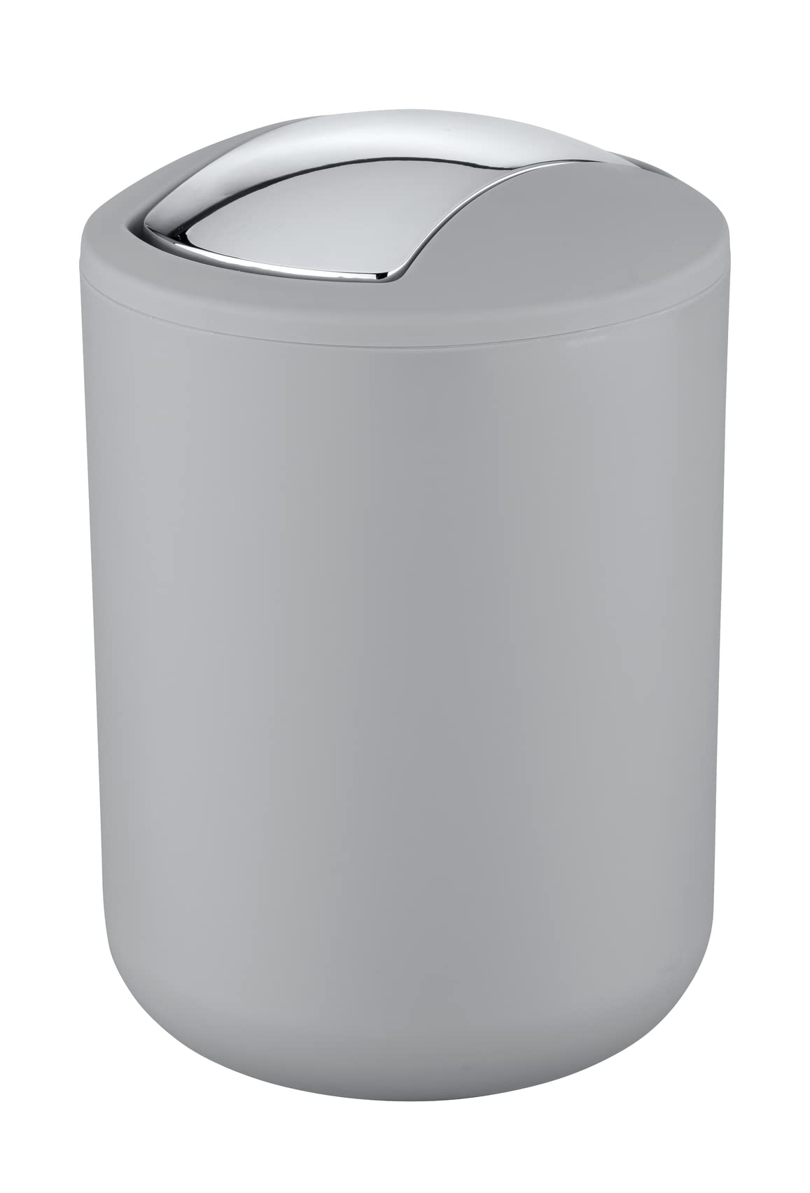 WENKO Brasil Swing Cover Bin, TPE, Grey, 14 x 14 x 21 cm