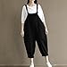 Aedvoouer Womens Casual Loose Cotton Bib Baggy Overalls Jumpsuit Pants Plus Size Romper(M,Black)