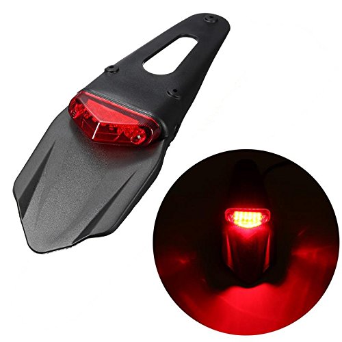 Motorcycle Rear Fender Tail Lights ORV Motorcycle LED Brake Lights Off - Road Motorcycle Tail Lights License Plate Lights (Red)