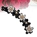 Lurrose Banana Hair Clips Toothed Ponytail Holder Strong Tension Hair Claw Flower Barrette for Women Girls,Black