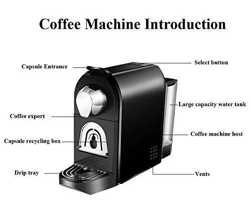 unknow Single-Service-Kapsel-Kaffeemaschine, Espressomaschine, Cappuccino Und Latte, Schwarz – Bild 8