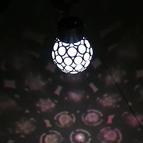 Kanzd Waterproof Solar Rotatable Outdoor Garden Camping Hanging LED Round Ball Lights (White) - Thumbnail 5