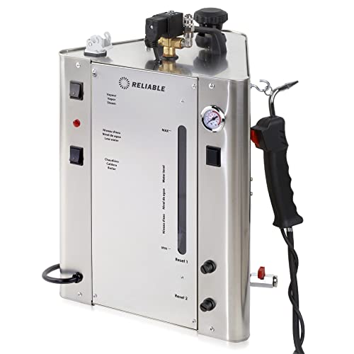 Reliable 7000CD Stainless Steel 2.38-Gallon Dental Steam Cleaner, Made in Italy, Thermostat Reset, 4 Safety Systems, Pressure Gauge, Blow Down Valve, Up To 8 Hours of Continuous Steam