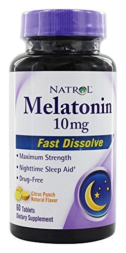 Natrol Fast Dissolve Melatonin Tablets 10 mg. Citrus Punch 60 Tabs (Pack of 3)