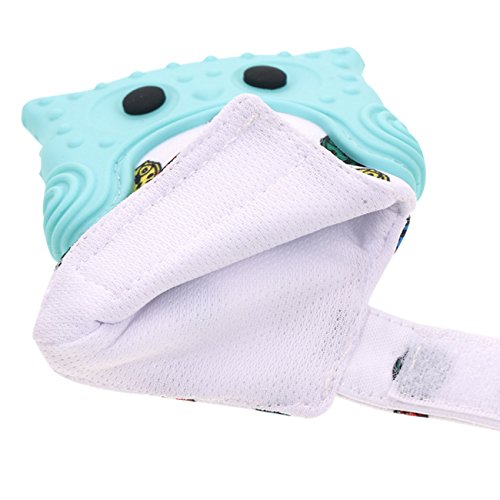 Silicone Baby Teething Mittens for babies 2 Pcs Gloves between 3~ 12 Months Self Soothing Teether Teething Pain Relief Toy 2 pack (pink,blue))