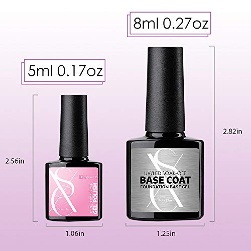 SXC G-03 Gel Nail Polish Set - 16 Color Gel Nail Color kit with No Wipe Base and Top Coat and 6W UV/LED Lamp Light 18 PCS Soak Off Gel Nail Varnish Starter Manicure Kit