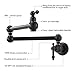 VOKIM Kitchen Pot Filler Folding Faucet Lead-Free Oil Rubbed Bronze Brass Double Joint Swing Arm Sink Faucet Articulating Wall Mount Two Handle Black