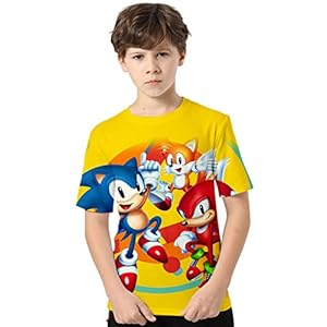 Silver Basic Meisjes Sonic the Hedgehog Kleding Kinderen Casual Tops Kindercadeaus Populaire films Korte mouw